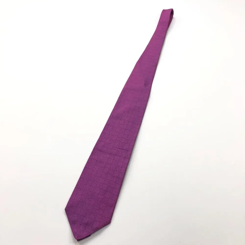 Brooks Brothers Makers 100% Silk Neck Tie Men’s Geometric Purple Pink 57-in